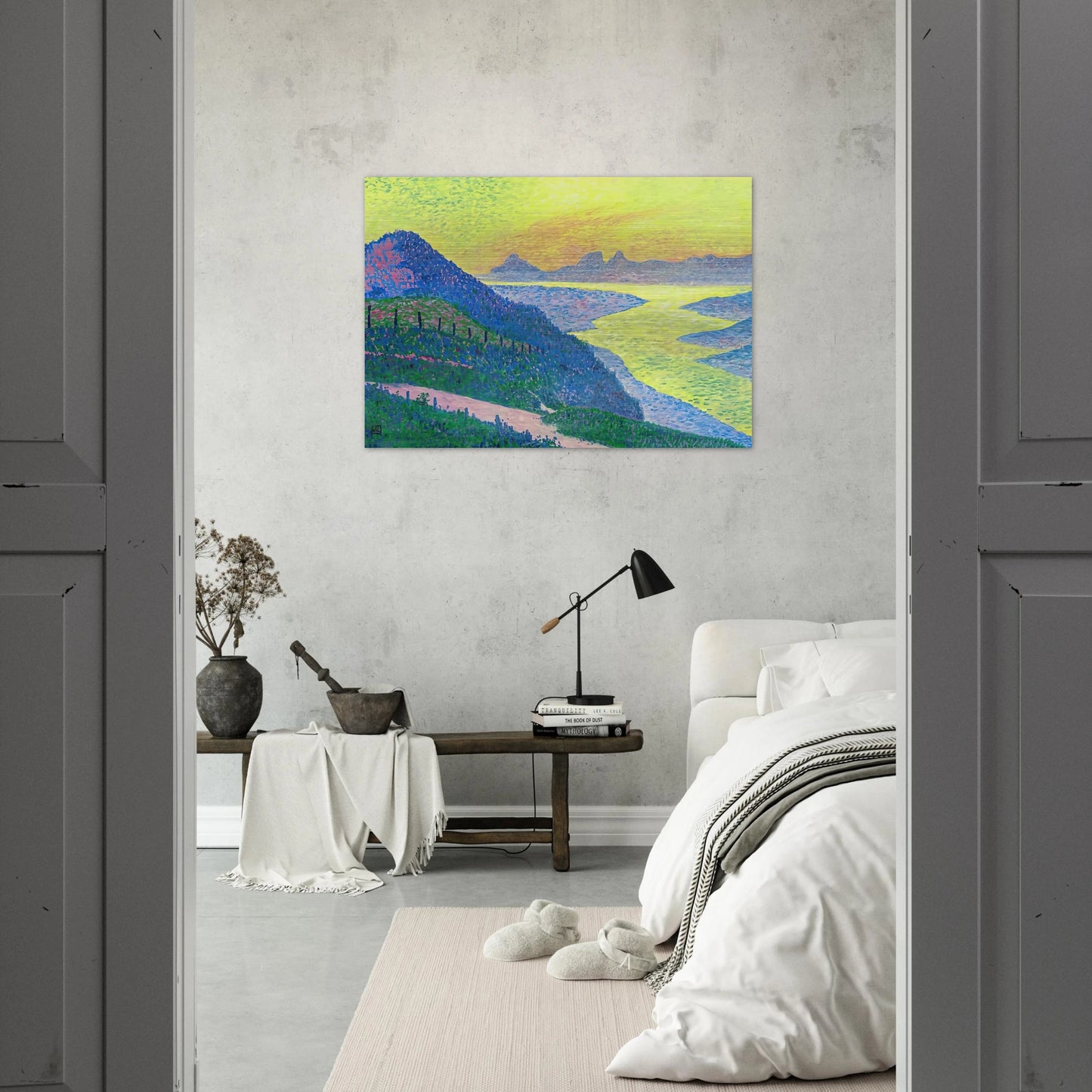SUNSET AT AMBLETEUSE 1899 - Theo van Rysselberghe Brushed Aluminum Print - 70x100 cm / 28x40 inches | Theo van Rysselberghe Aluminum Print | Theo van Rysselberghe Prints