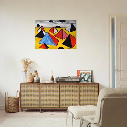 PYRAMIDS 1975 - Alexander Calder Brushed Aluminum Print - 70x100 cm / 28x40 inches | Alexander Calder Aluminum Print | Alexander Calder Prints