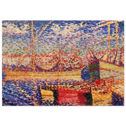 Boats in the Port of St. Tropez - Henri-Edmond Cross Brushed Aluminum Print - 70x100 cm / 28x40 inches | Henri-Edmond Cross Aluminum Print | Henri-Edmond Cross Prints