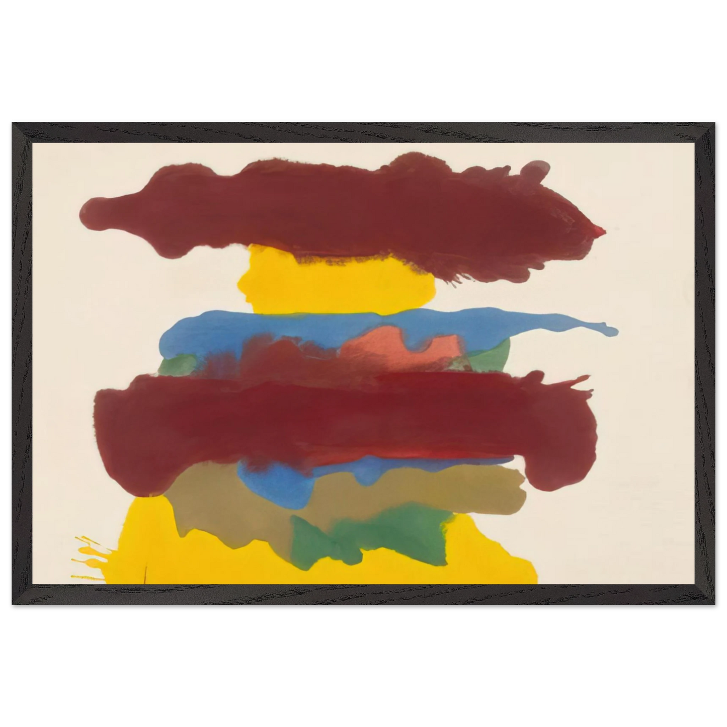 Helen Frankenthaler - Weather Change - 1963 Wall art - 20x25 cm / 8x10 inches - Premium Wooden Framed Poster With Fine Art Paper-canvas - Black frame