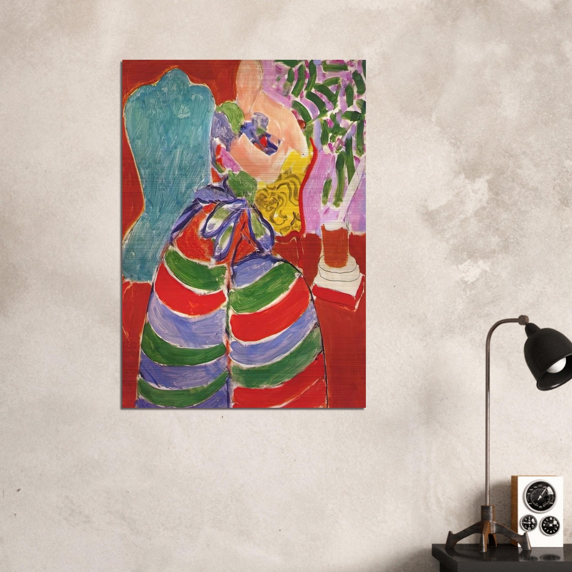 THE STRIPED DRESS 1938 - Henri Matisse Brushed Aluminum Print - 70x100 cm / 28x40 inches | Henri Matisse Aluminum Print | Henri Matisse Prints