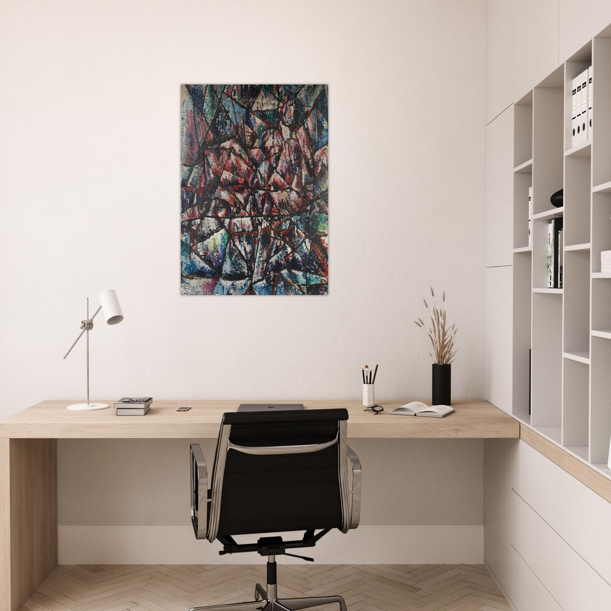 Two Seated Figures - 1955 - Robert Goodnough Brushed Aluminum Print - 70x100 cm / 28x40 inches | Robert Goodnough Aluminum Print | Robert Goodnough Prints