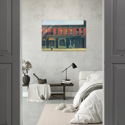 Early Sunday Morning - Edward Hopper Acrylic Print - 70x100 cm / 28x40″ inches