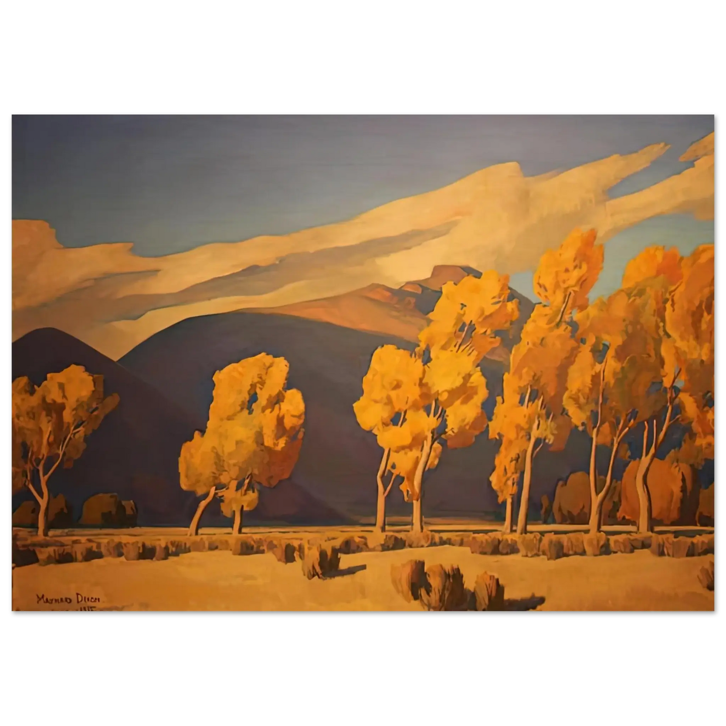 Maynard Dixon - NOVEMBER IN NEVADA 1935 Wall art - 30x40 cm / 12x16 Inches - Fine Art Poster - -