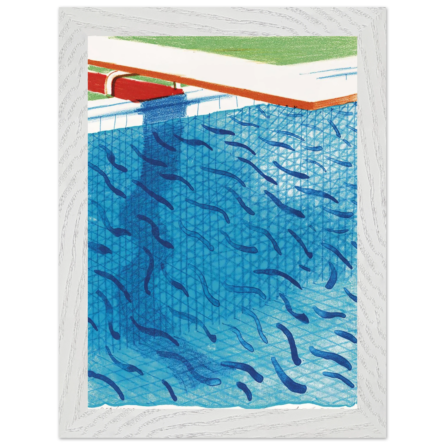 David Hockney - David Hockney Wall art - 40x40 cm / 16x16 inches - Premium Wooden Framed Poster With Fine Art Paper-canvas - Wood frame