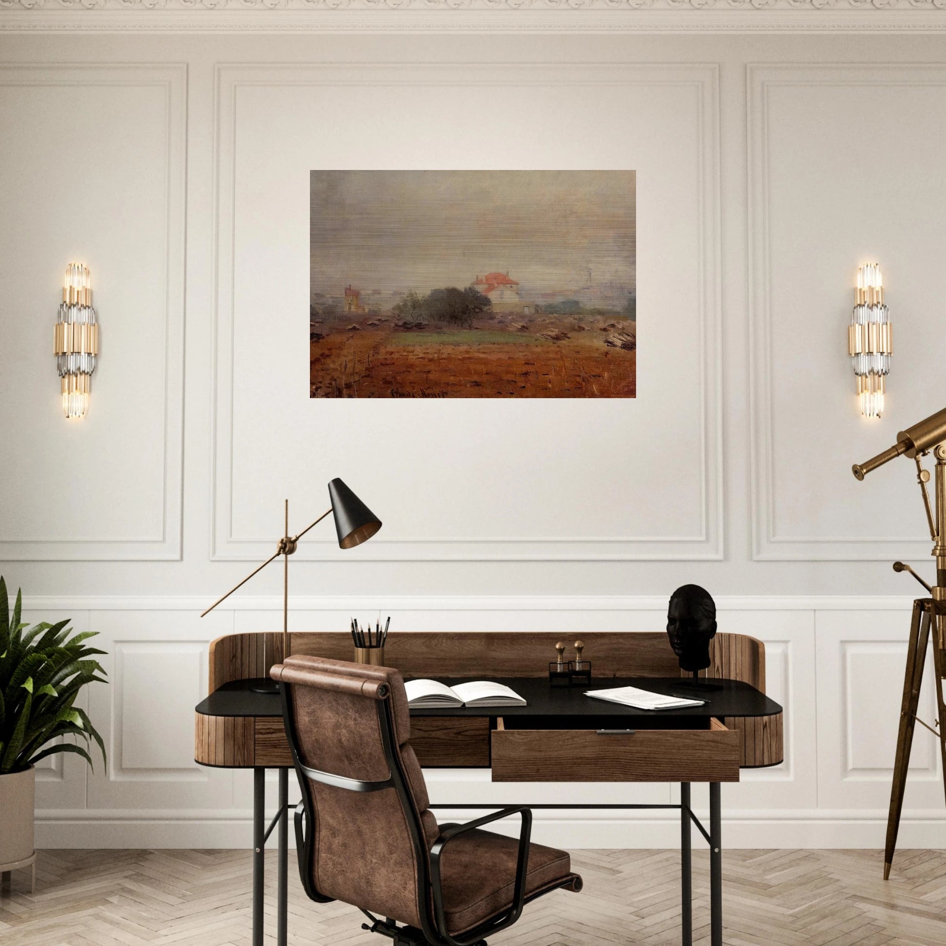 Fog - claude monet Brushed Aluminum Print - 70x100 cm / 28x40 inches | claude monet Aluminum Print | claude monet Prints