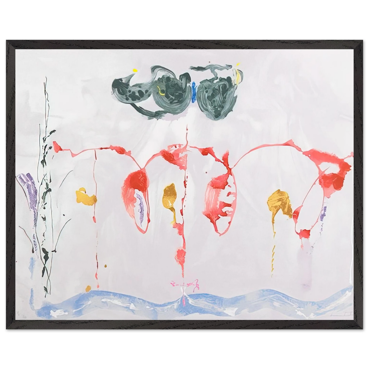 Helen Frankenthaler - Aerie - 2009 Wall art - A1 (59.4 x 84.1  cm) - Premium Wooden Framed Poster With Fine Art Paper-canvas - Black frame