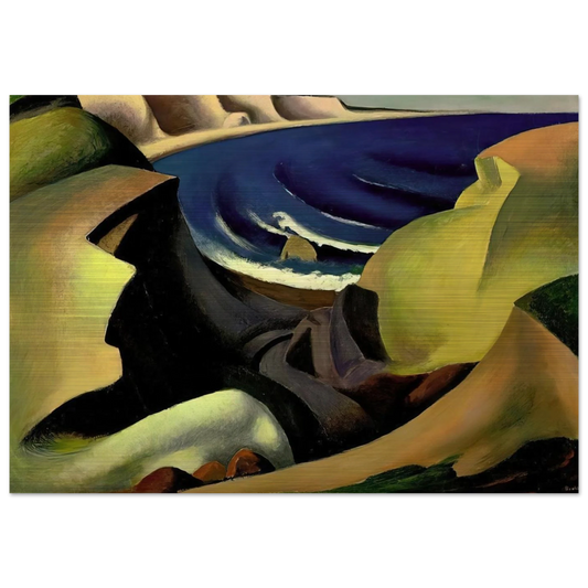 THE CLIFFS 1921 - Thomas Hart Benton Brushed Aluminum Print - 70x100 cm / 28x40 inches | Thomas Hart Benton Aluminum Print | Thomas Hart Benton Prints