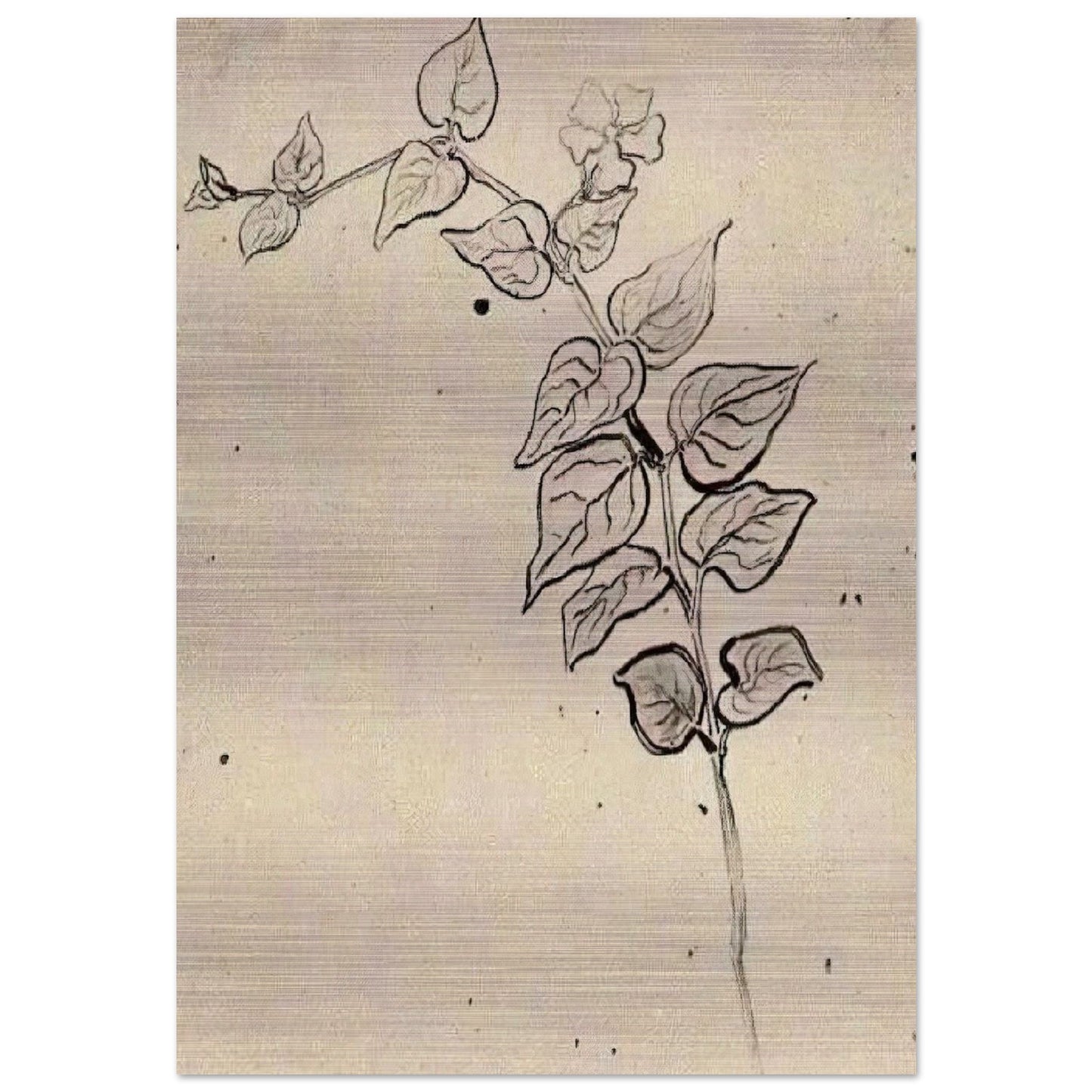 Branch with Leaves - Vincent van Gogh Brushed Aluminum Print - 70x100 cm / 28x40 inches | Vincent van Gogh Aluminum Print | Vincent van Gogh Prints