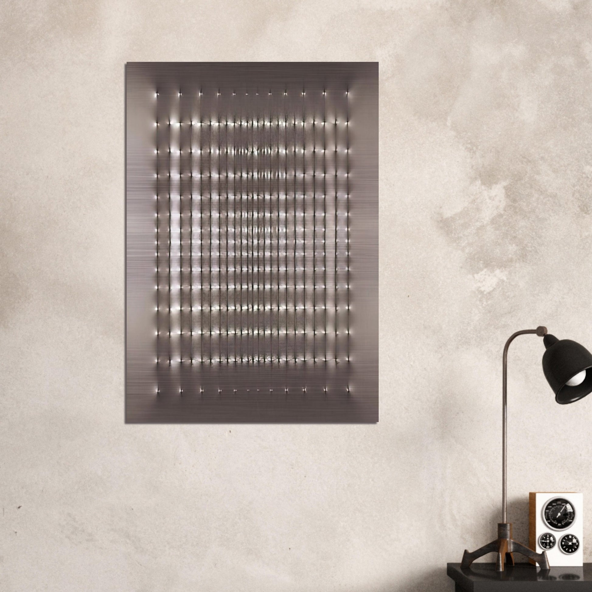 Superficie alluminio - 1969 - Enrico Castellani Brushed Aluminum Print - 70x100 cm / 28x40 inches | Enrico Castellani Aluminum Print | Enrico Castellani Prints