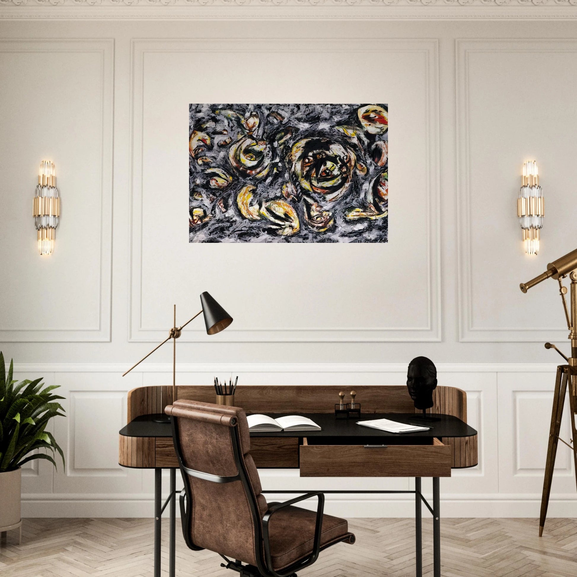 OCEAN GREYNESS 1953 - Jackson Pollock Brushed Aluminum Print - 70x100 cm / 28x40 inches | Jackson Pollock Aluminum Print | Jackson Pollock Prints
