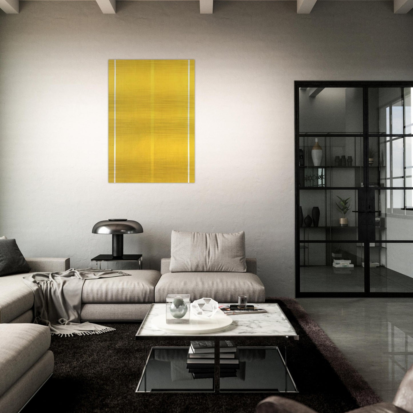 Yellow Painting - Barnett Newman Brushed Aluminum Print - 70x100 cm / 28x40 inches | Barnett Newman Aluminum Print | Barnett Newman Prints