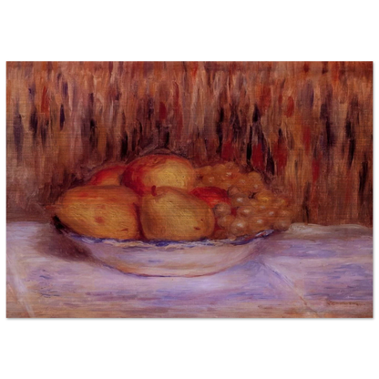 Still Life with Pears and Grapes - Pierre-Auguste Renoir Brushed Aluminum Print - 70x100 cm / 28x40 inches | Pierre-Auguste Renoir Aluminum Print | Pierre-Auguste Renoir Prints