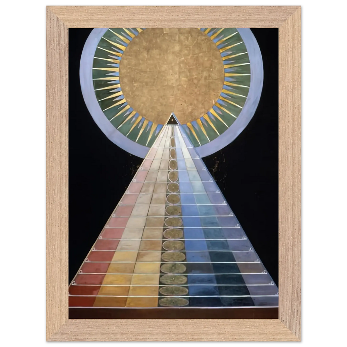 Hilma af Klint - ALTAR PAINTING 1915 Wall art - 28x43  cm / XL (11x17 Inches) - Premium Wooden Framed Poster With Fine Art Paper - White frame