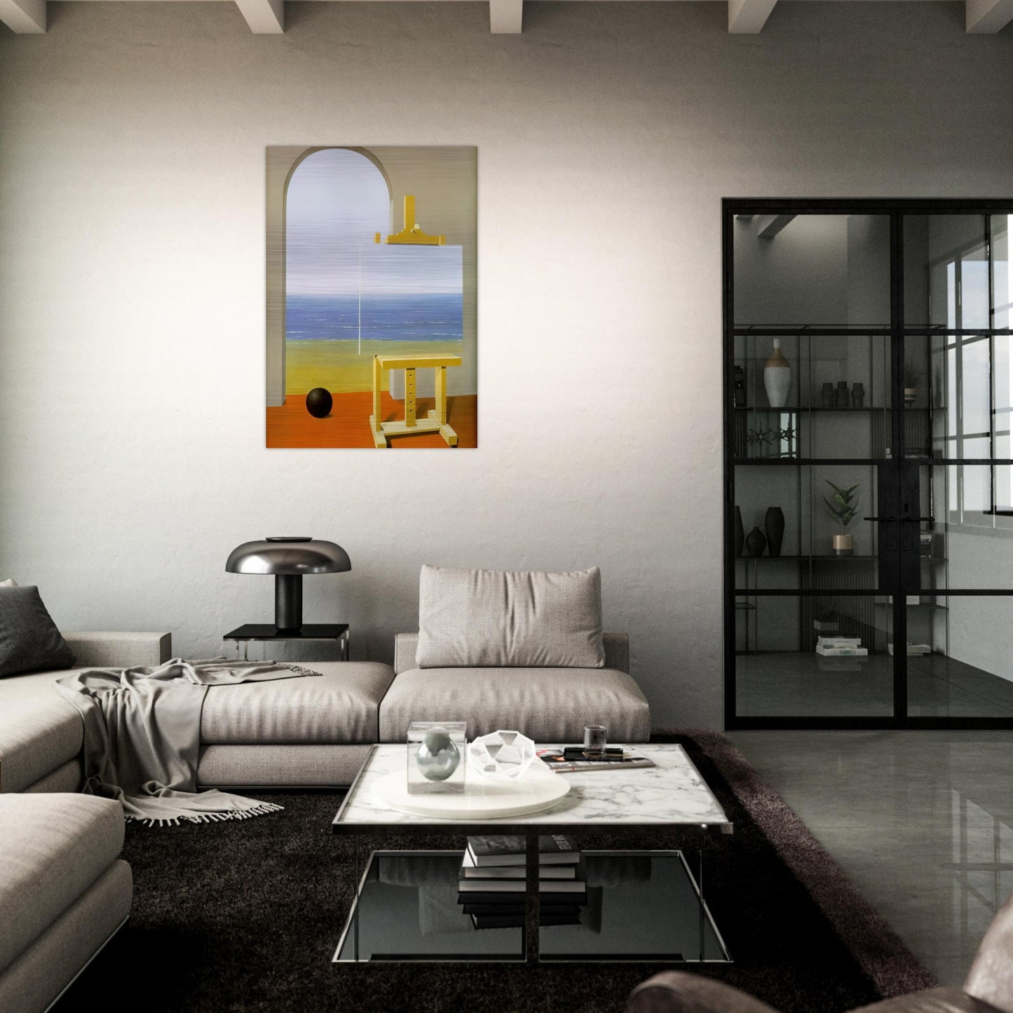 THE HUMAN CONDITION 1935 - Rene Magritte Brushed Aluminum Print - 70x100 cm / 28x40 inches | Rene Magritte Aluminum Print | Rene Magritte Prints