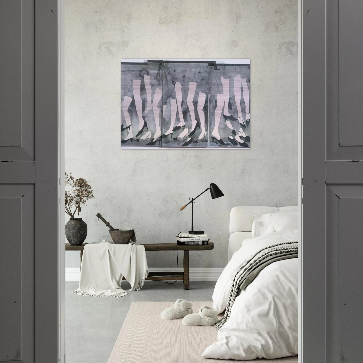 WALKING DREAM WITH A FOUR FOOT CLAMP 1965 - Jim Dine Brushed Aluminum Print - 70x100 cm / 28x40 inches | Jim Dine Aluminum Print | Jim Dine Prints