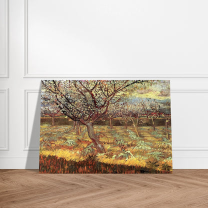 Apricot Trees in Blossom - Vincent van Gogh Brushed Aluminum Print - 70x100 cm / 28x40 inches | Vincent van Gogh Aluminum Print | Vincent van Gogh Prints