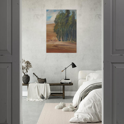 A Grove of Windswept Trees - Tonalism - Xavier Martinez Brushed Aluminum Print - 70x100 cm / 28x40 inches | Xavier Martinez Aluminum Print | Xavier Martinez Prints
