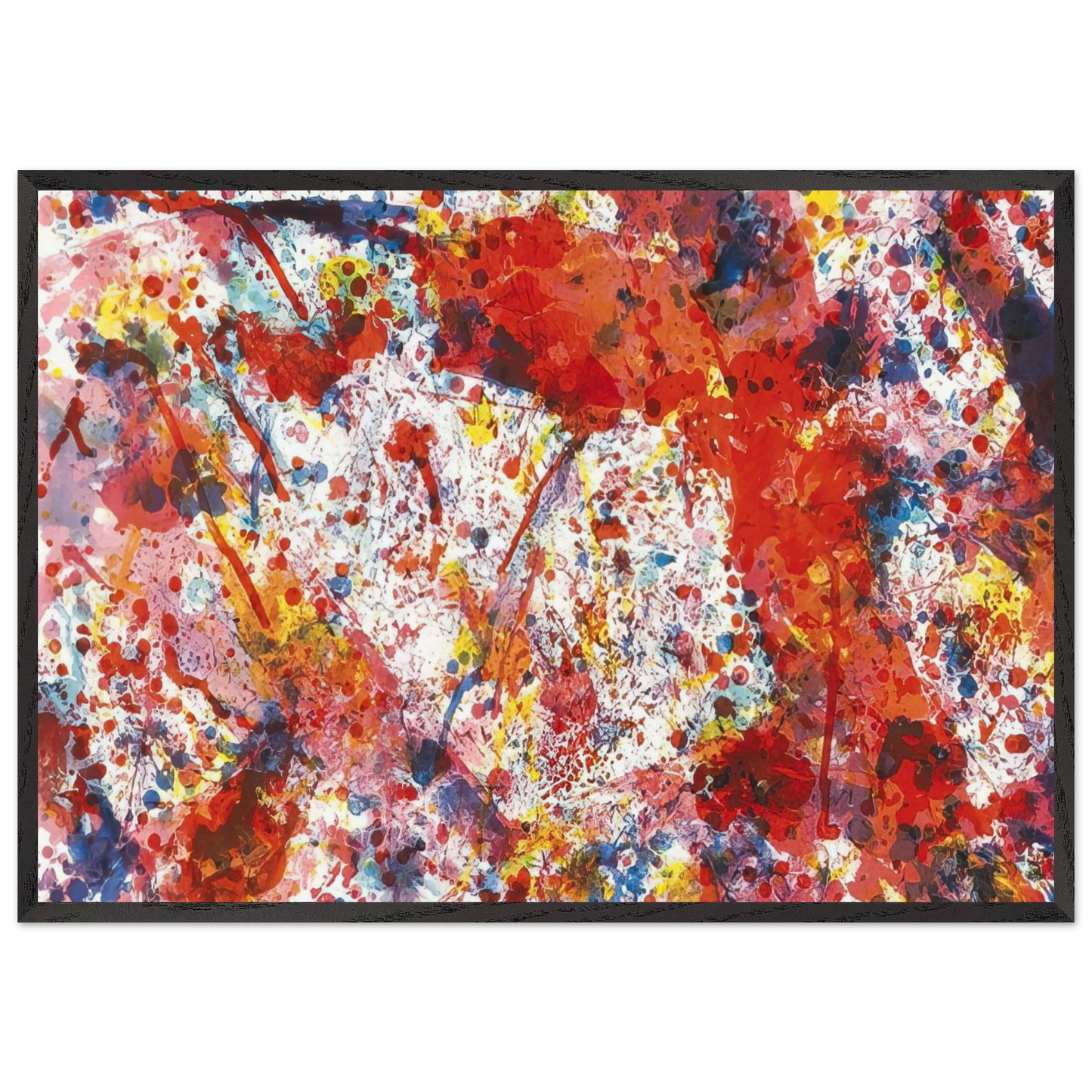 And Pink - Sam Francis 70x100 cm / 28x40 inches Framed Art Print – Black Wooden Frame