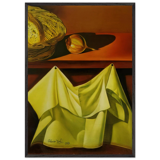 UNTITLED STILL LIFE WITH WHITE CLOTH - Salvador Dali 70x100 cm / 28x40 inches Framed Art Print – Black Wooden Frame
