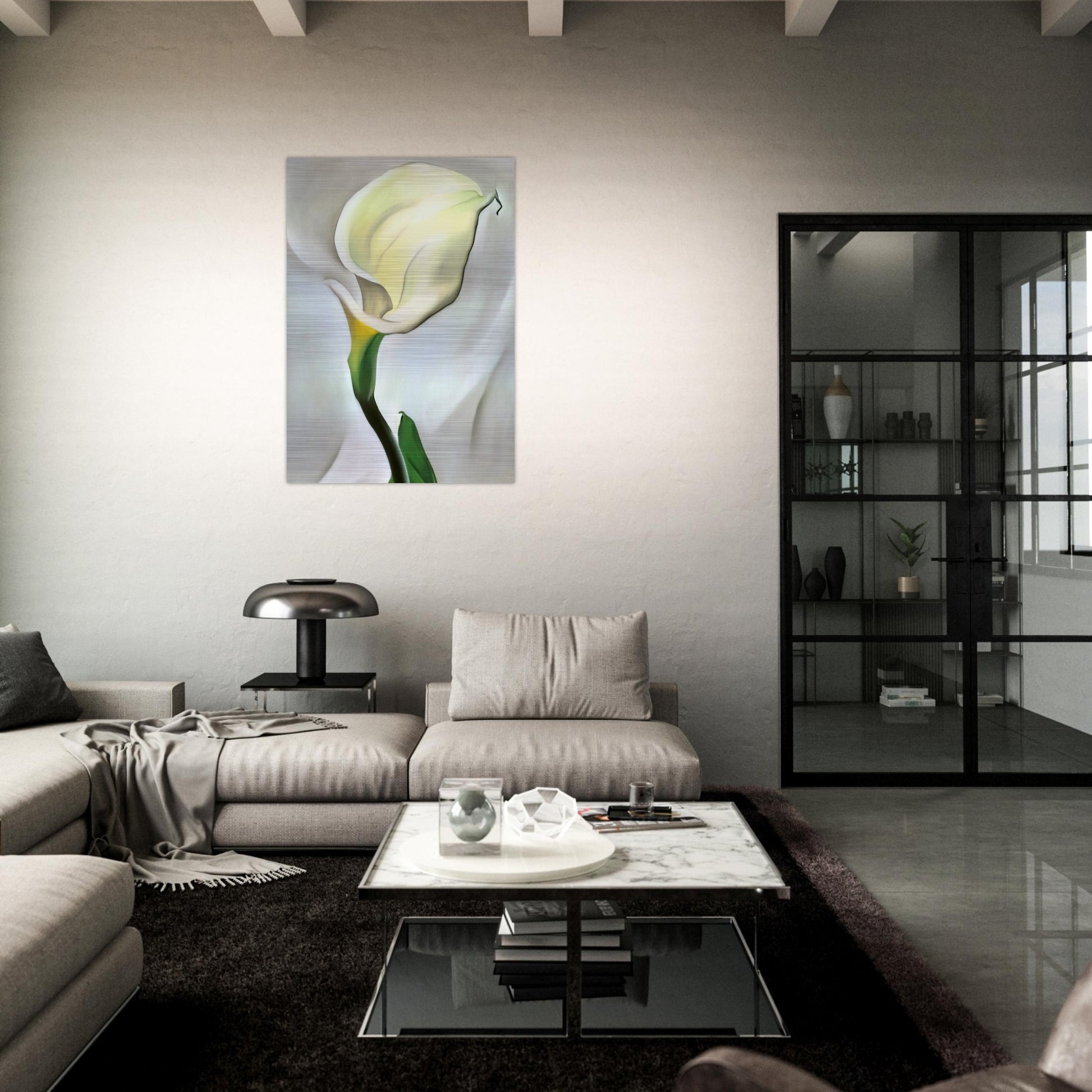 Calla Lily Turned Away - Georgia O'Keeffe Brushed Aluminum Print - 70x100 cm / 28x40 inches | Georgia O'Keeffe Aluminum Print | Georgia O'Keeffe Prints