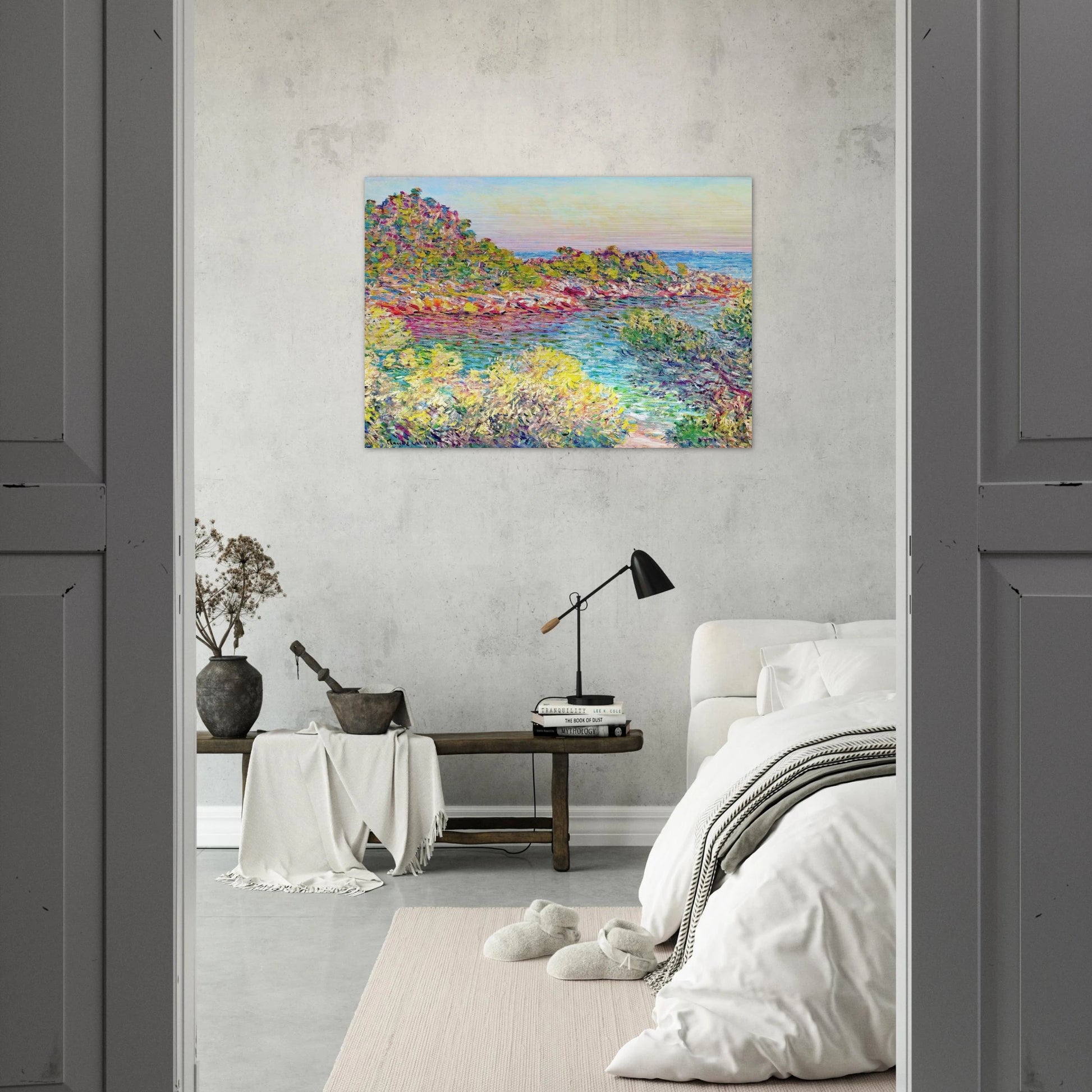 Landscape near Montecarlo - claude monet Brushed Aluminum Print - 70x100 cm / 28x40 inches | claude monet Aluminum Print | claude monet Prints