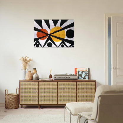 ACROSS THE ORANGE MOONS 1967 - Alexander Calder Brushed Aluminum Print - 70x100 cm / 28x40 inches | Alexander Calder Aluminum Print | Alexander Calder Prints