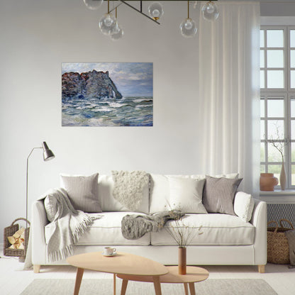 Port d`Aval, Rough Sea - claude monet Brushed Aluminum Print - 70x100 cm / 28x40 inches | claude monet Aluminum Print | claude monet Prints