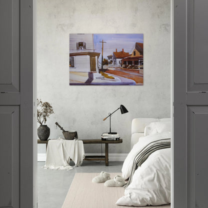 Street Corner - Edward Hopper Brushed Aluminum Print - 70x100 cm / 28x40 inches | Edward Hopper Aluminum Print | Edward Hopper Prints