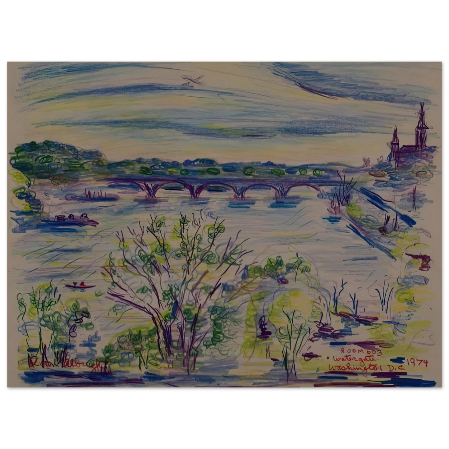 Ivan Albright - VIEW FROM ROOM 603 WATERGATE WASHINGTON D C 1974  75x100 cm / 30x40inches Fine Art Poster
