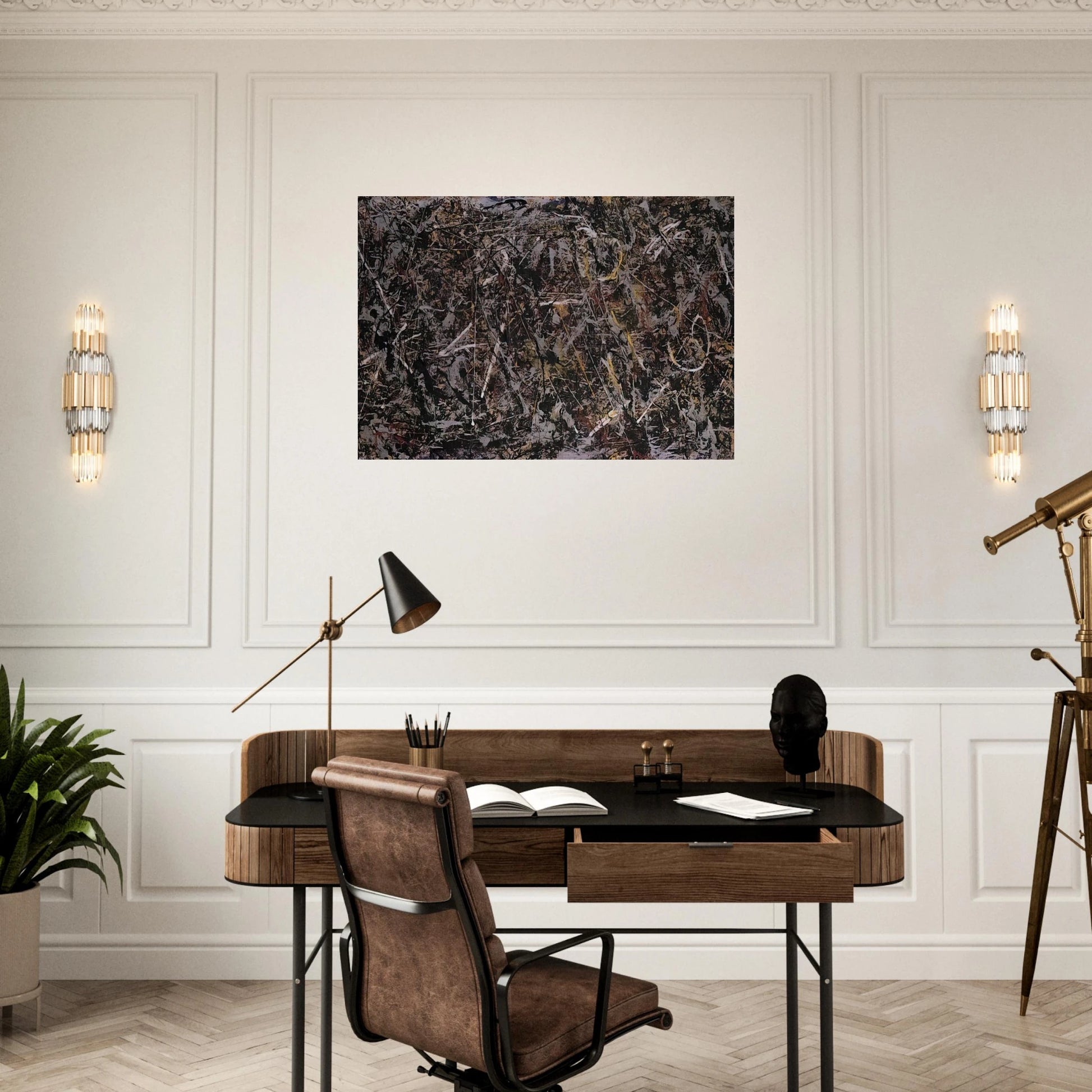 ALCHEMY 1947 - Jackson Pollock Brushed Aluminum Print - 70x100 cm / 28x40 inches | Jackson Pollock Aluminum Print | Jackson Pollock Prints