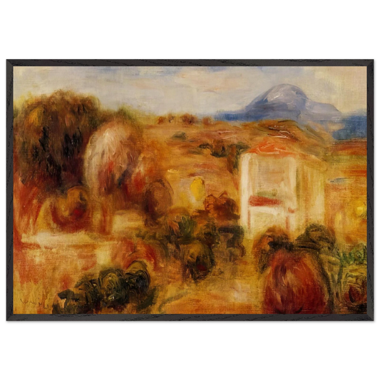 Landscape with White House - Pierre-Auguste Renoir 70x100 cm / 28x40 inches Framed Art Print – Black Wooden Frame