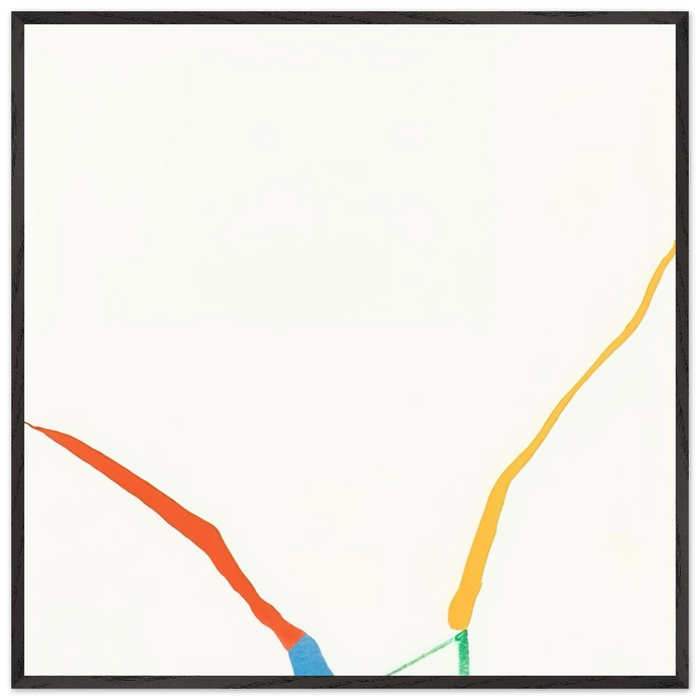 Helen Frankenthaler - What Red Lines Can Do - 1970 Wall art - 30x30 cm / 12x12 inches - Premium Wooden Framed Poster With Fine Art Paper-canvas - Wood frame