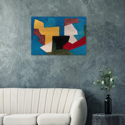 Composition multicolore à dominante bleue - 1969 - Serge Poliakoff Brushed Aluminum Print - 70x100 cm / 28x40 inches | Serge Poliakoff Aluminum Print | Serge Poliakoff Prints