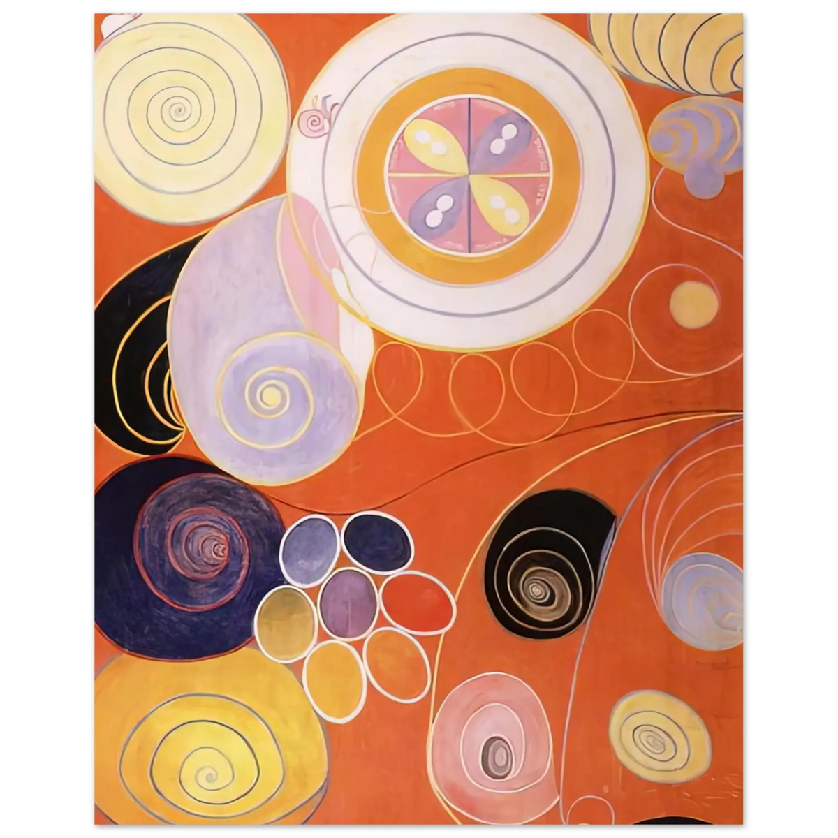 Hilma af Klint - THEY TENS MAINSTAY IV 1907 Wall art - A2 (42 x 59.4  cm) - Premium Wooden Framed Poster With Fine Art Paper - Black frame