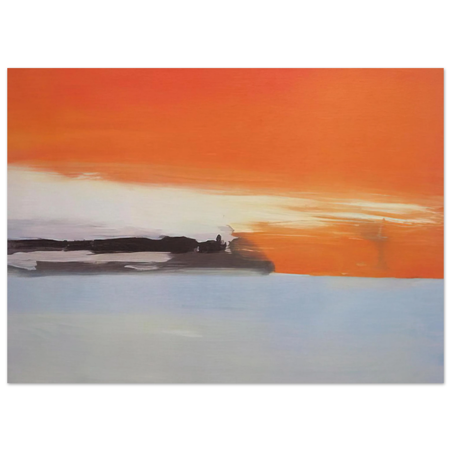 Nicolas de Stael - Chemin de fer au bord de la mer, soleil couchant - 1955 Fine Art Poster
