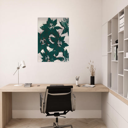 Poinsetta - Andy Warhol Brushed Aluminum Print - 70x100 cm / 28x40 inches | Andy Warhol Aluminum Print | Andy Warhol Prints