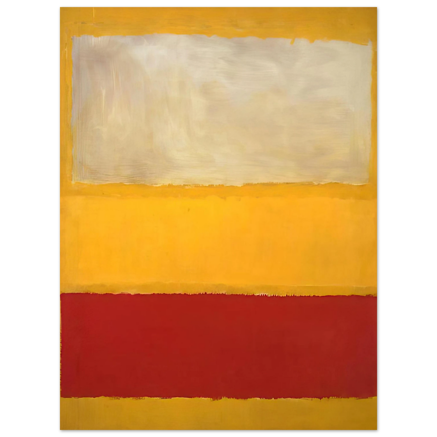 Mark Rothko - No. 13 White, Red on Yellow Wall Art - 60x80 cm / 24x32 inches - Premium Wooden Framed Poster With Fine Art Paper-canvas - White frame