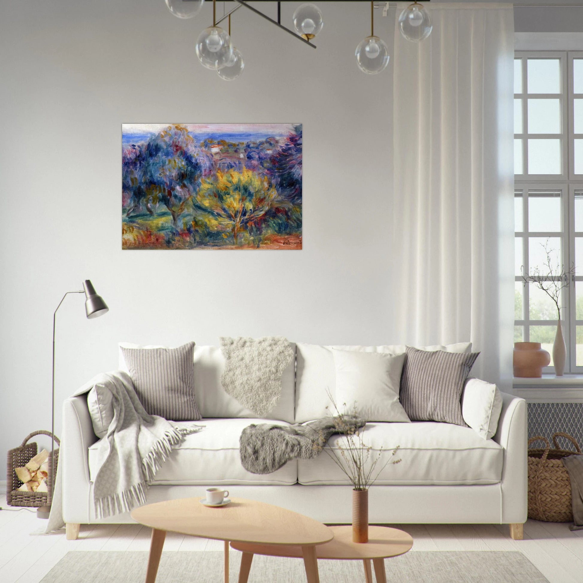 Landscape with a View of the Sea - Pierre-Auguste Renoir Brushed Aluminum Print - 70x100 cm / 28x40 inches | Pierre-Auguste Renoir Aluminum Print | Pierre-Auguste Renoir Prints