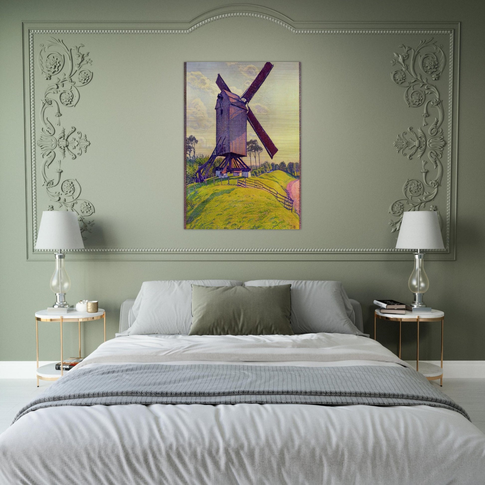 THE MILL AT KELF 1894 - Theo van Rysselberghe Brushed Aluminum Print - 70x100 cm / 28x40 inches | Theo van Rysselberghe Aluminum Print | Theo van Rysselberghe Prints