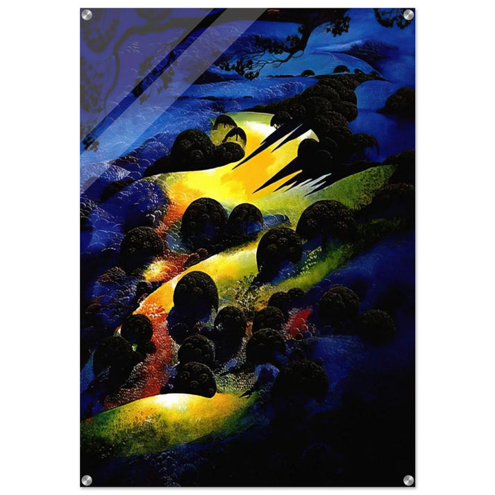 Sunset Flame - Eyvind Earle Acrylic Print - 70x100 cm / 28x40″ inches