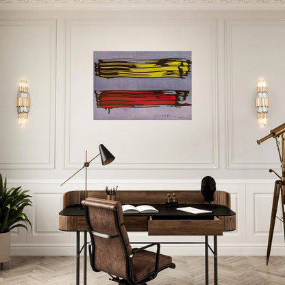 YELLOW AND RED BRUSHSTROKES 1966 - Roy Lichtenstein Brushed Aluminum Print - 70x100 cm / 28x40 inches | Roy Lichtenstein Aluminum Print | Roy Lichtenstein Prints