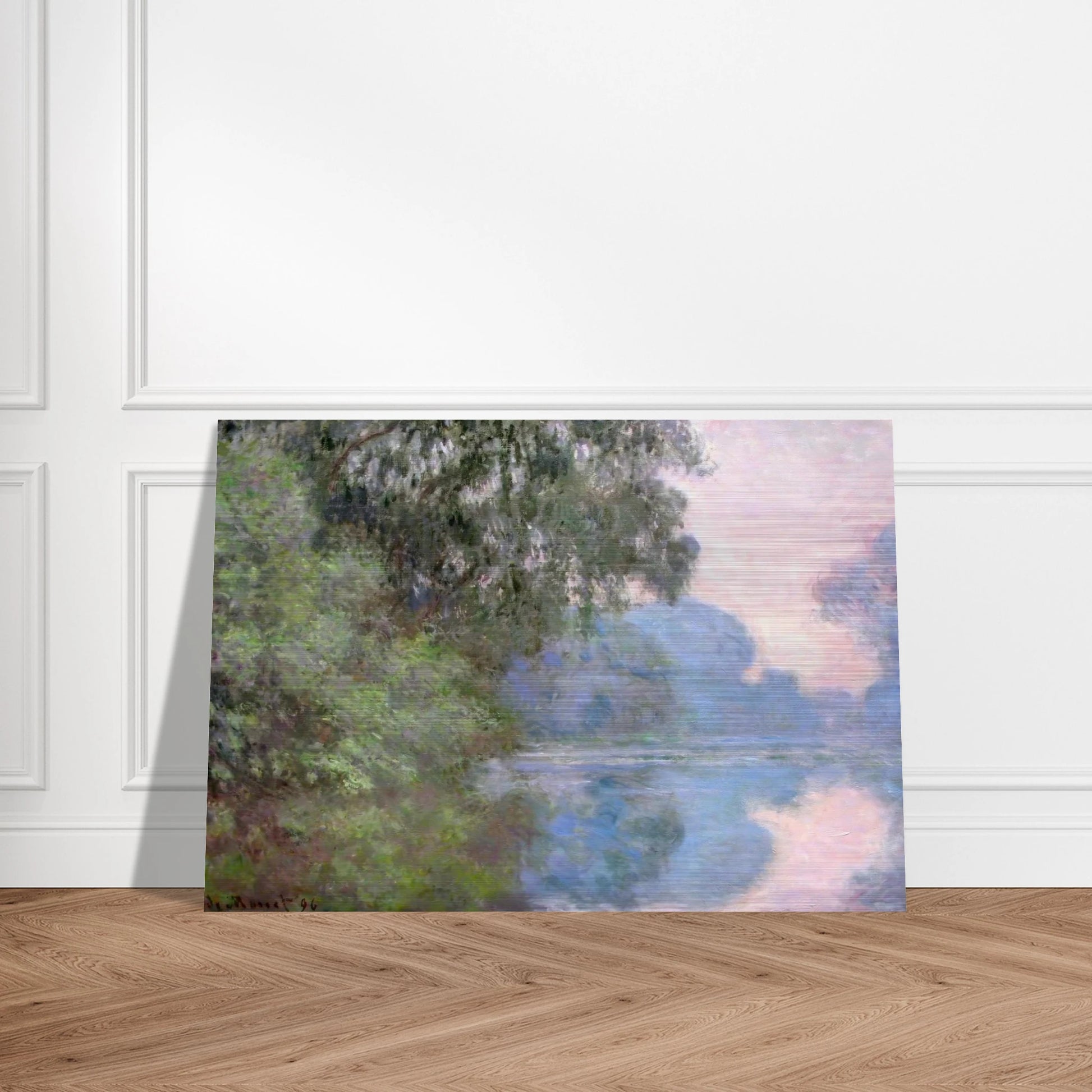 Morning on the Seine near Giverny - claude monet Brushed Aluminum Print - 70x100 cm / 28x40 inches | claude monet Aluminum Print | claude monet Prints