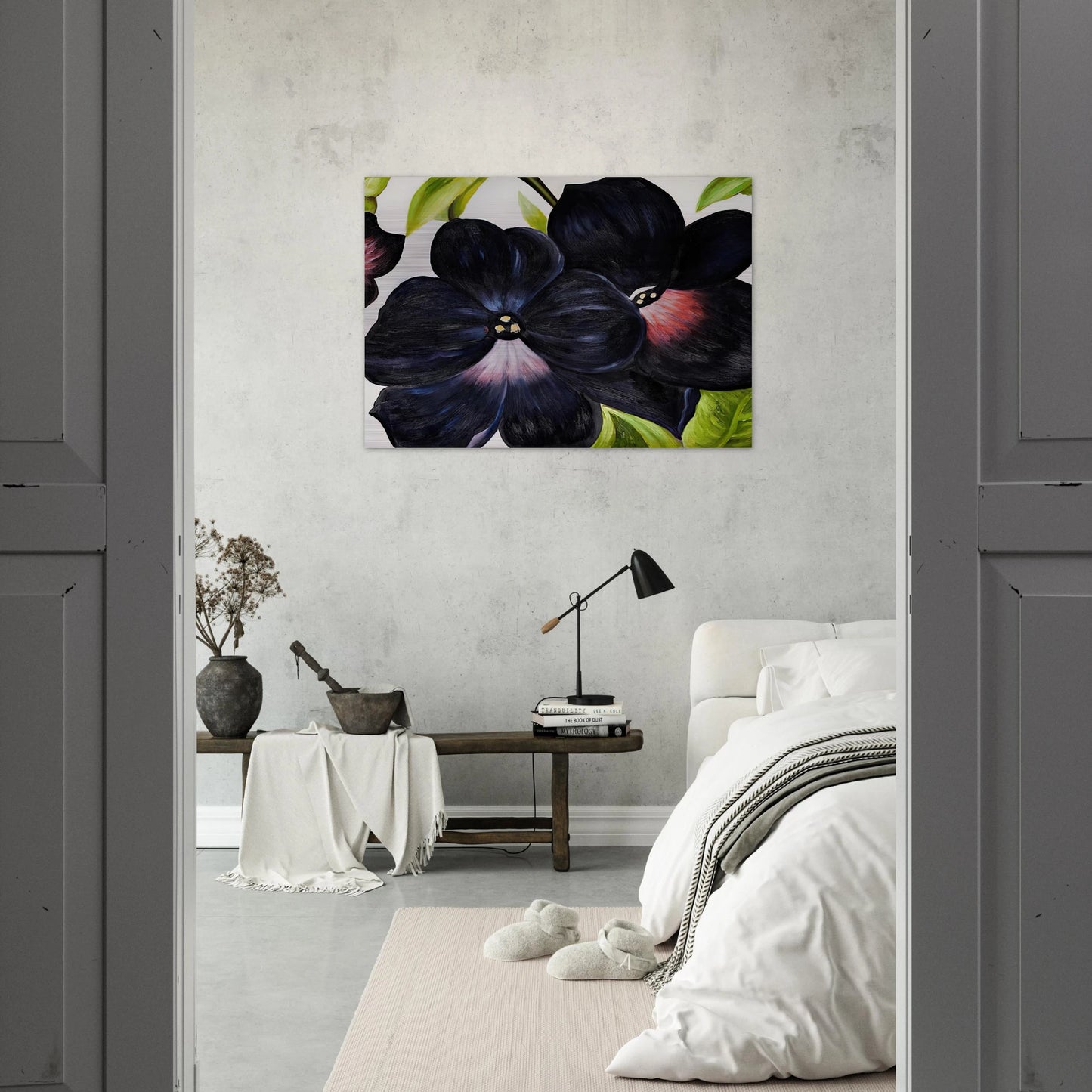 Black and Purple Petunias - Georgia O'Keeffe Brushed Aluminum Print - 70x100 cm / 28x40 inches | Georgia O'Keeffe Aluminum Print | Georgia O'Keeffe Prints