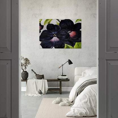 Black and Purple Petunias - Georgia O'Keeffe Brushed Aluminum Print - 70x100 cm / 28x40 inches | Georgia O'Keeffe Aluminum Print | Georgia O'Keeffe Prints