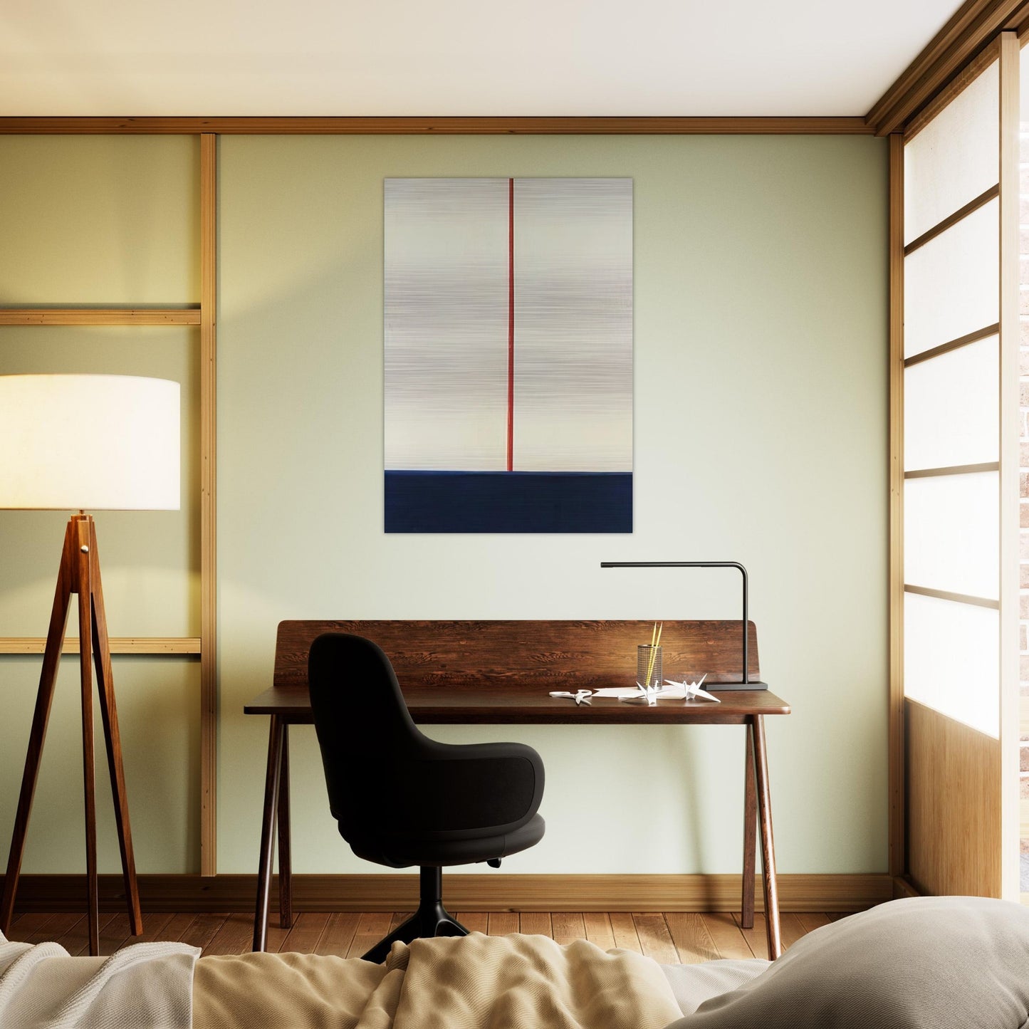 Komposition Blau-Rot auf Weiss - 1965 - Blinky Palermo Brushed Aluminum Print - 70x100 cm / 28x40 inches | Blinky Palermo Aluminum Print | Blinky Palermo Prints
