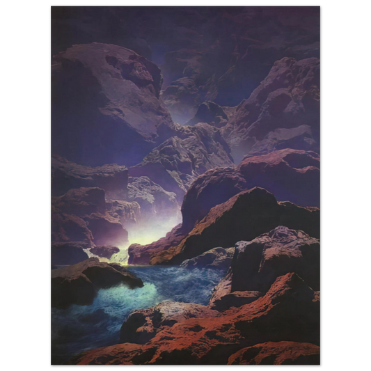 Maxfield Parrish - Moonlight Wall Art - 21x29.7 cm / 8x12" - Fine Art Poster-canvas - -