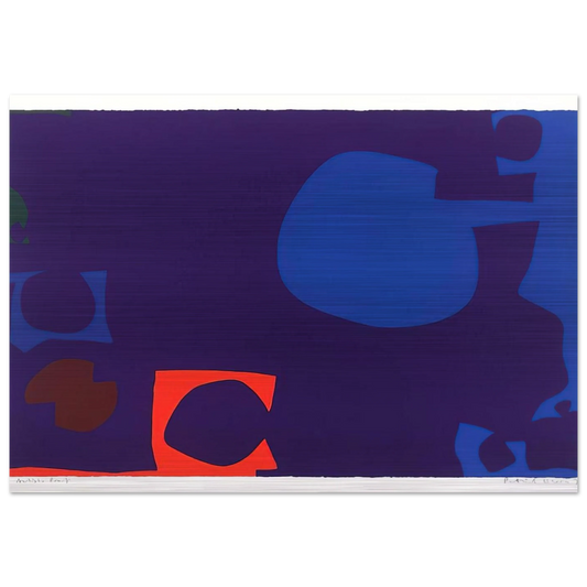 Blue and Deep Violet with Orange, Brown and Green - 1970 - Patrick Heron Brushed Aluminum Print - 70x100 cm / 28x40 inches | Patrick Heron Aluminum Print | Patrick Heron Prints