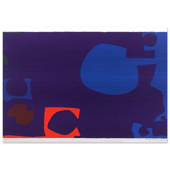 Blue and Deep Violet with Orange, Brown and Green - 1970 - Patrick Heron Brushed Aluminum Print - 70x100 cm / 28x40 inches | Patrick Heron Aluminum Print | Patrick Heron Prints