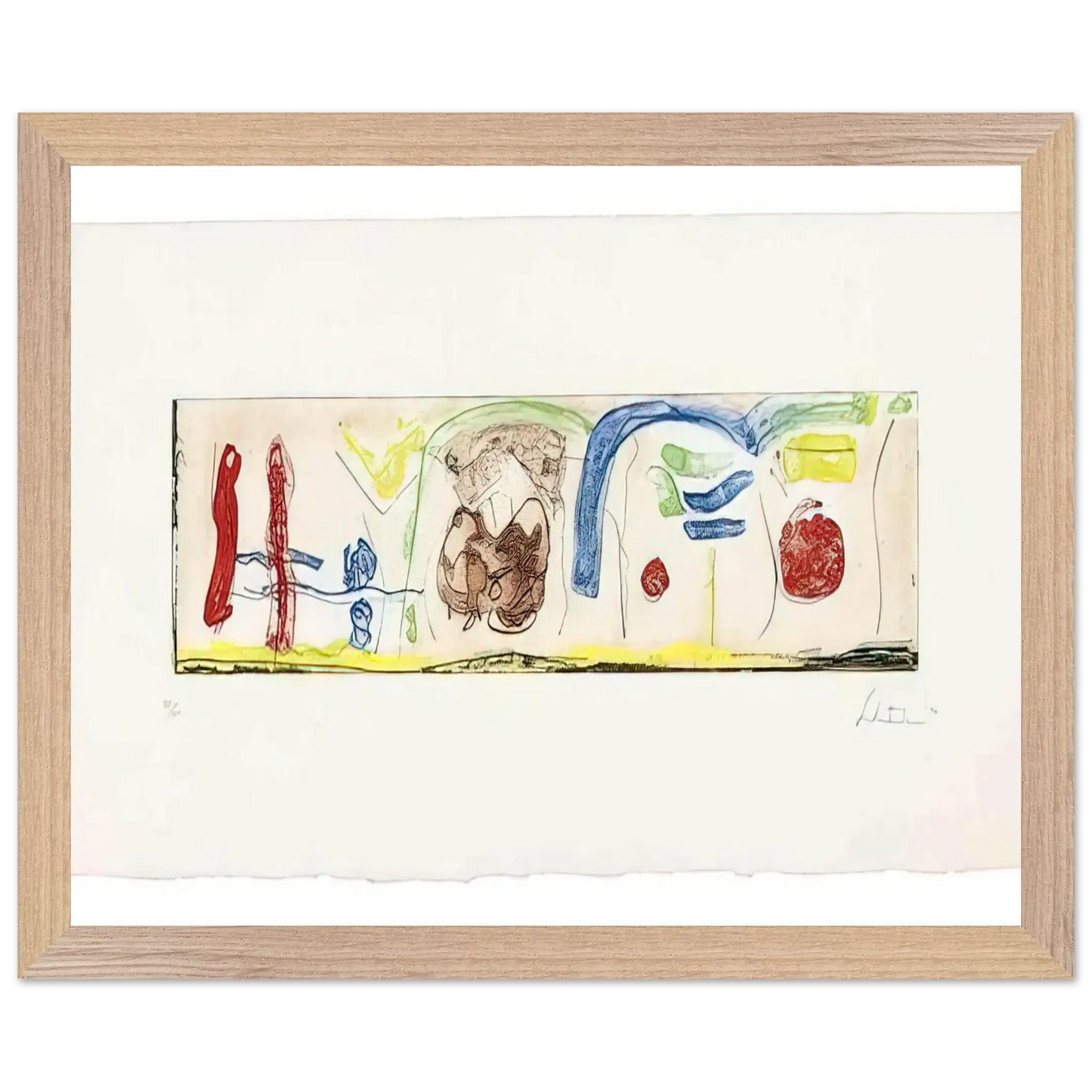 Helen Frankenthaler - Bridges - 1996 Wall art - 30x40 cm / 12x16 Inches - Premium Wooden Framed Poster With Fine Art Paper - White frame